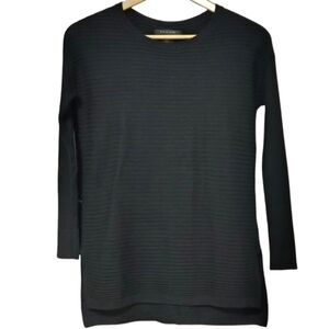 Tahari Black Ribbed Sweater Womens XS